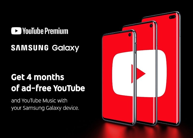 Galaxy S10 incluirá 4 meses gratis de YouTube Premium