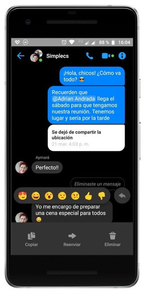 Facebook Messenger ahora permite citar y responder mensajes en una conversación