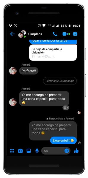 Facebook Messenger ahora permite citar y responder mensajes en una conversación