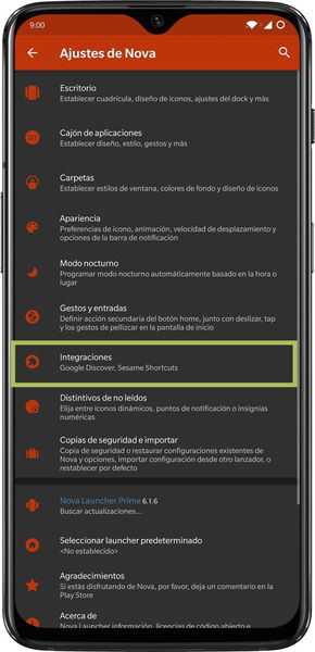 Cómo poner el modo oscuro en Google Discover con Nova Launcher