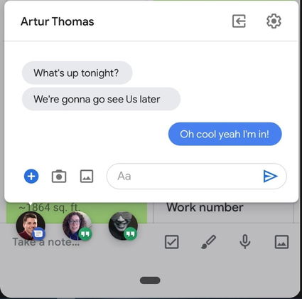 Android Q Beta 2, burbujas