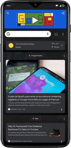 Cómo poner el modo oscuro en Google Discover con Nova Launcher