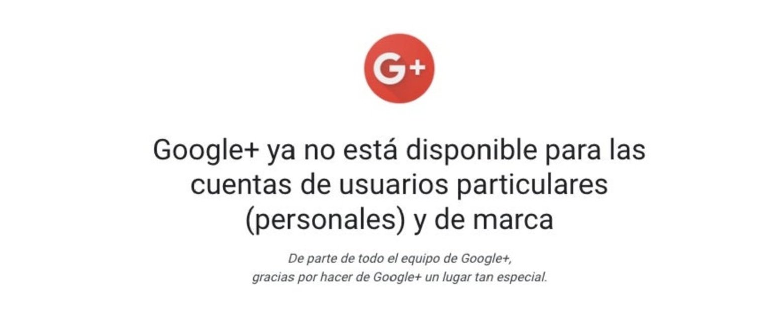 Google Plus cierre oficial