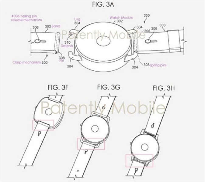 Google smartwatch patente cuatro variantes