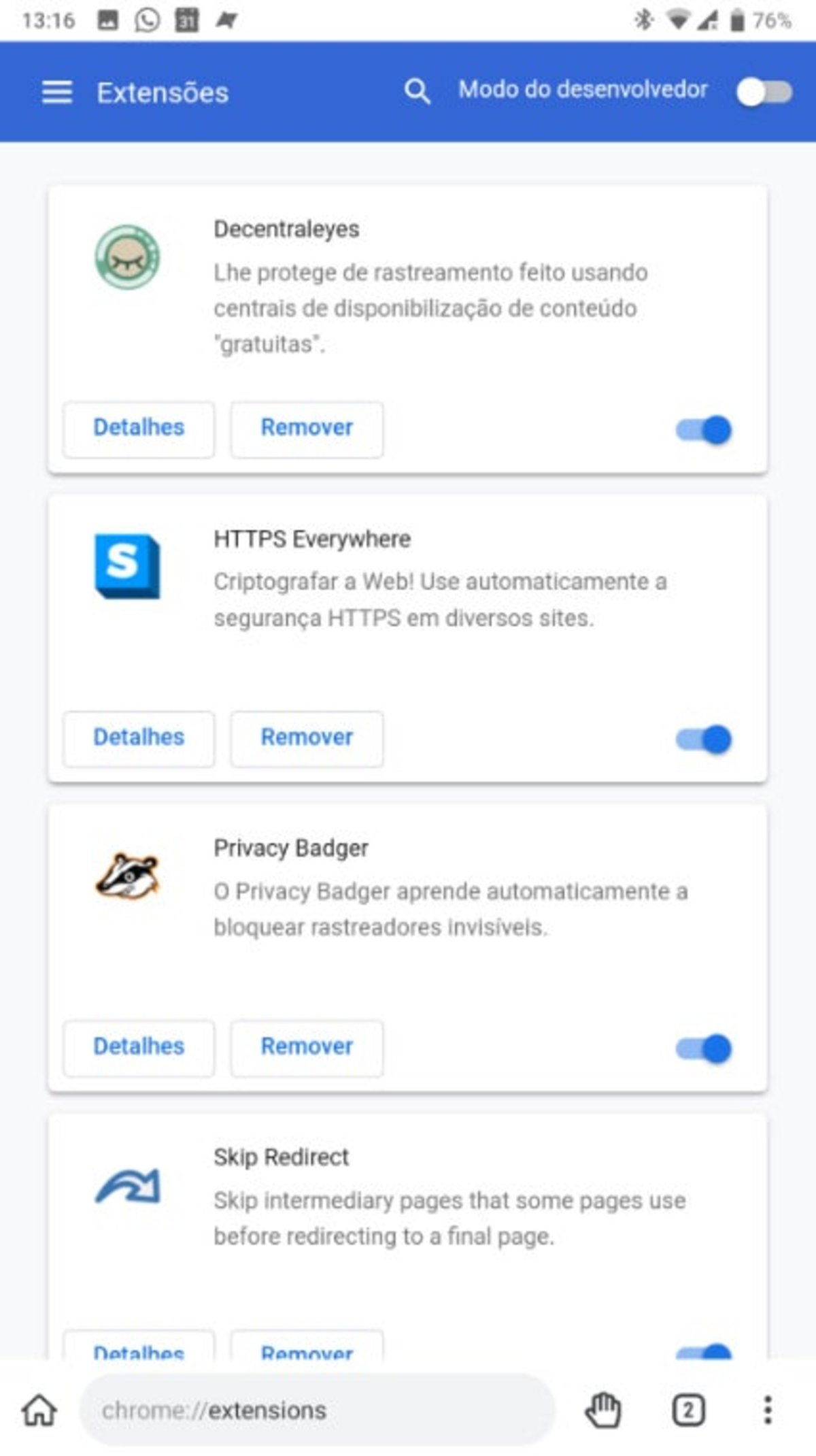 Kiwi Browser admite extensiones de Google Chrome en Android con su