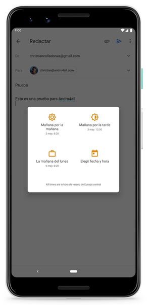 Cómo programar correos electrónicos en Gmail desde tu móvil Android