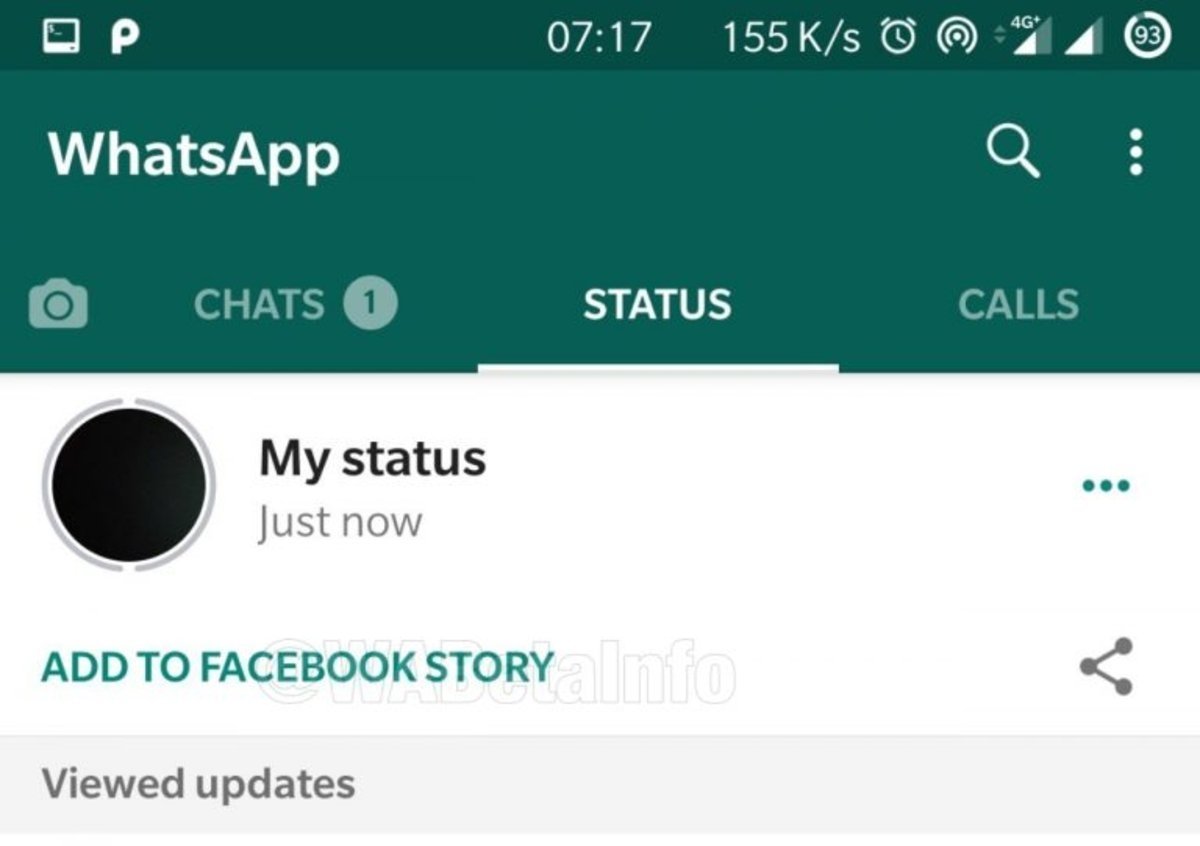 Facebook Stories en WhatsApp