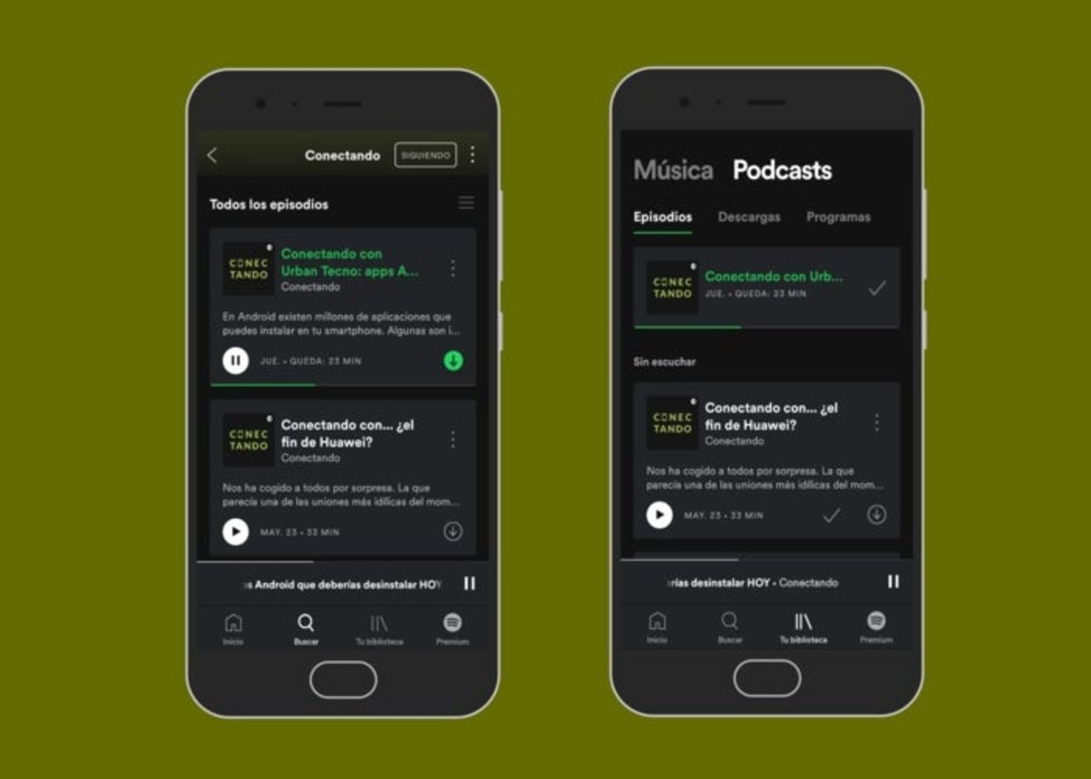 Descargar podcasts en Spotify