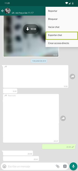 Cómo descargar un chat completo de WhatsApp en un archivo de texto