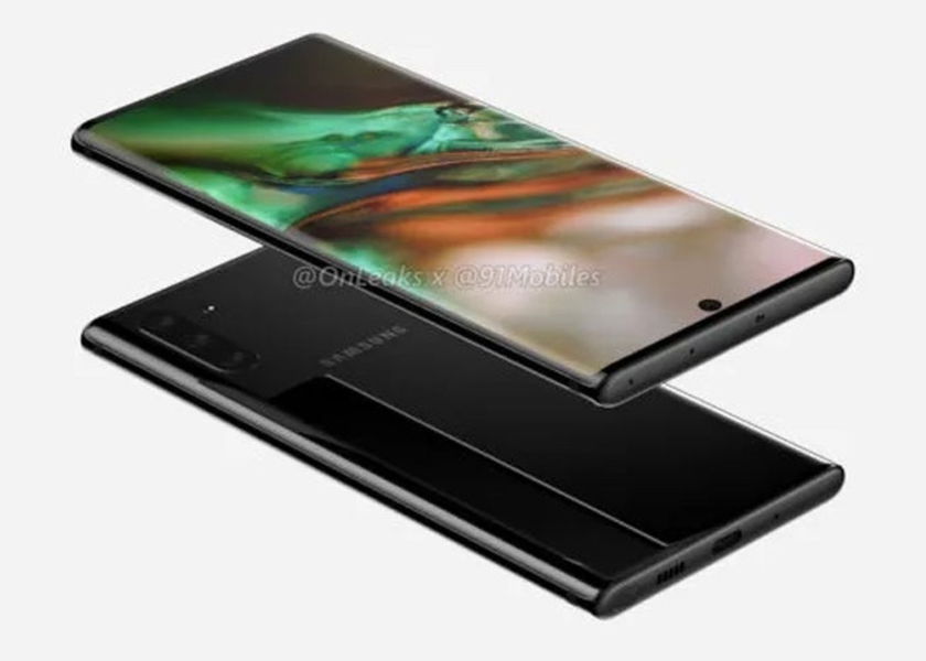 Samsung Galaxy Note 10 render frontal