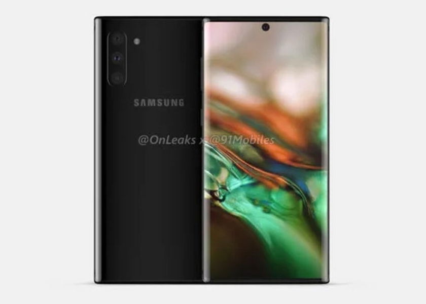 Samsung Galaxy Note 10 render trasero