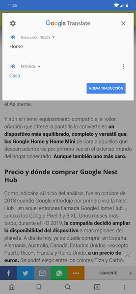 Cómo traducir instantáneamente cualquier texto copiado en Android