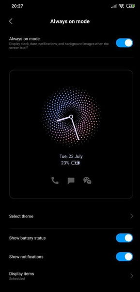El reloj de los Xiaomi recibe nuevo aspecto gracias al Always-On Display de MIUI