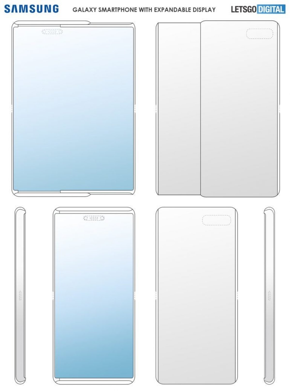Samsung teléfono pantalla retráctil patente