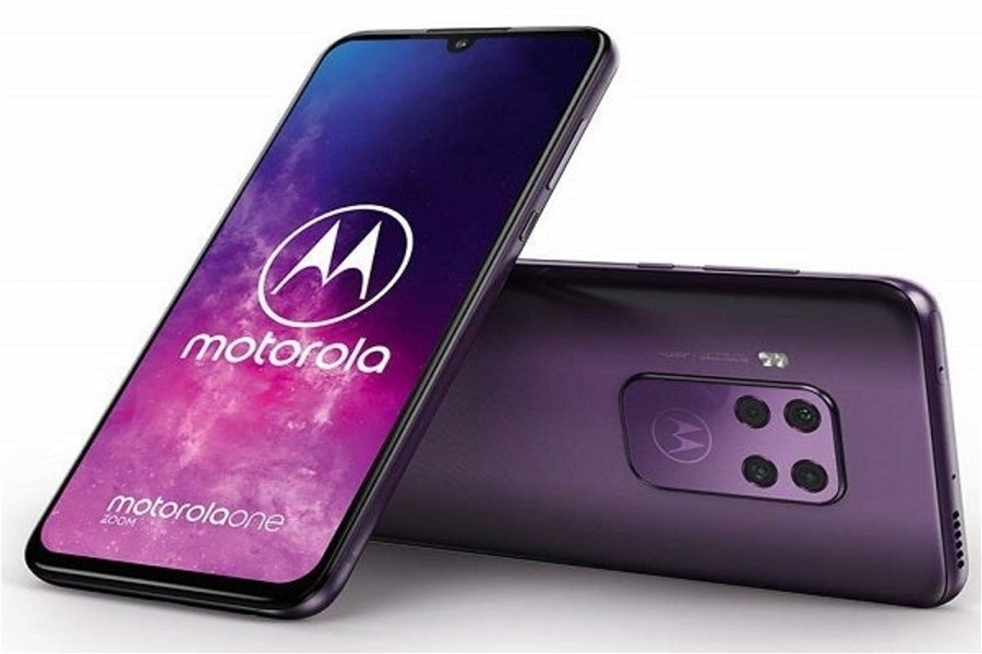 Diseño del Motorola One Zoom en color purpura