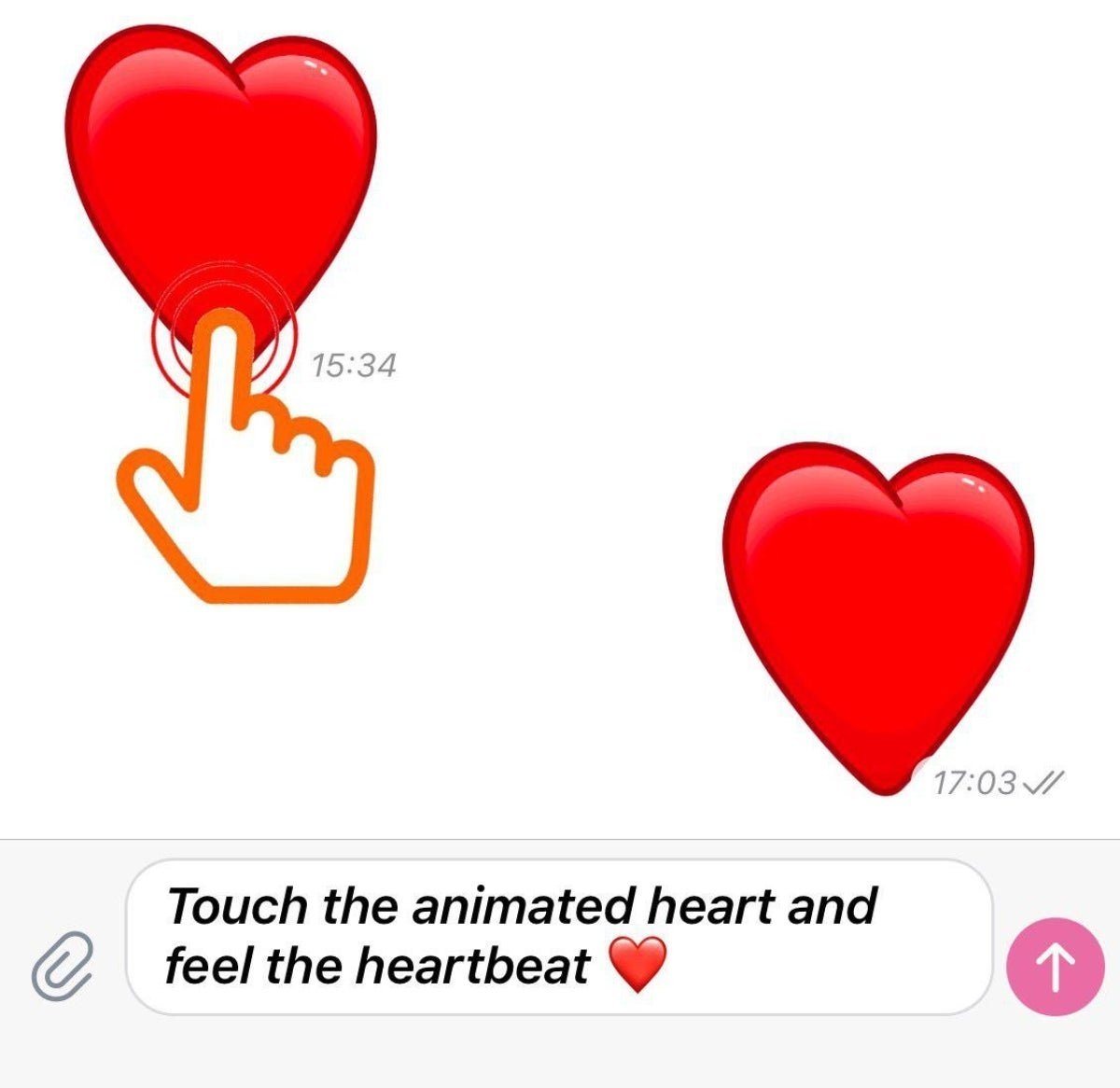 Emoji animado del corazón en Telegram