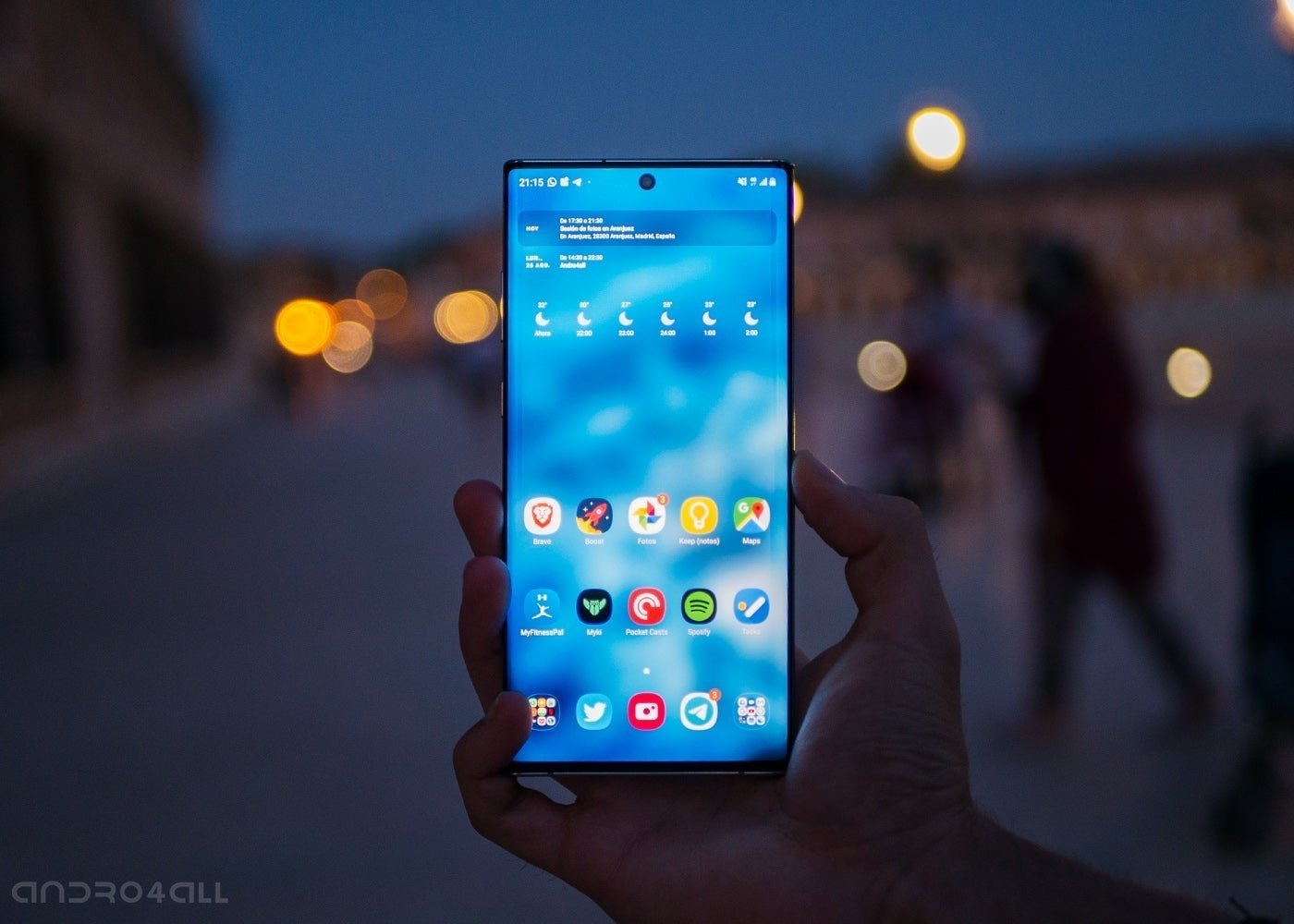 Samsung Galaxy Note10+, pantalla de noche