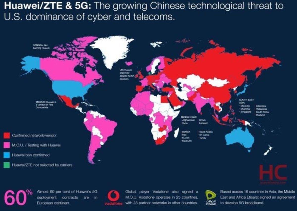 Mapas de redes 5G de Huawei