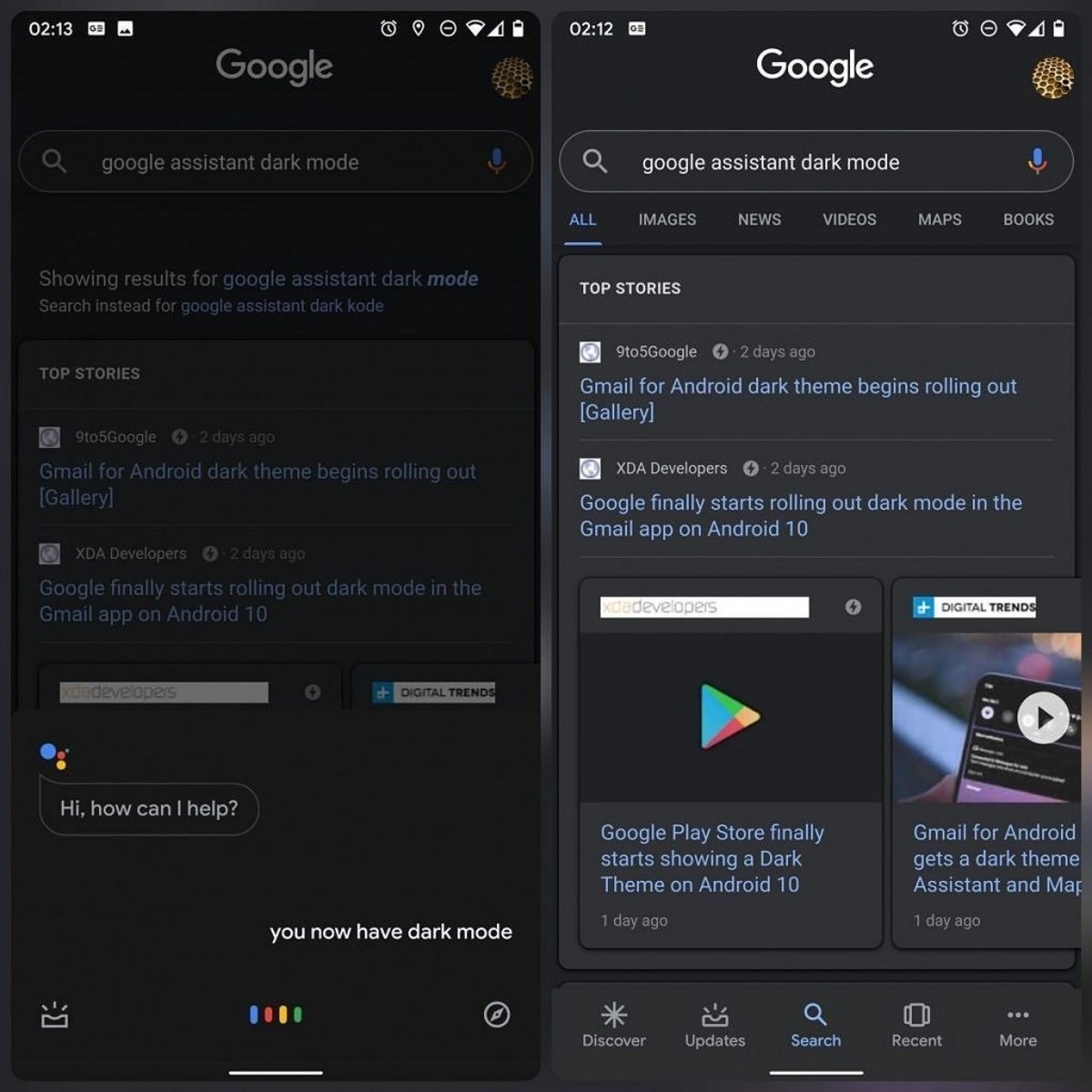 La app Google y Assistant reciben al fin su tema oscuro