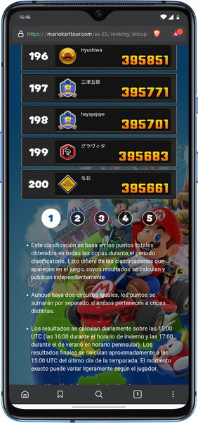 Cómo ver el ranking mundial por puntos de Mario Kart Tour, y cómo saber tu posición