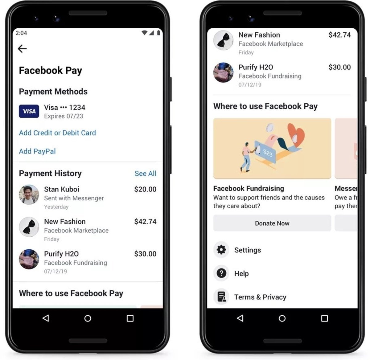 Facebook Pay en Android