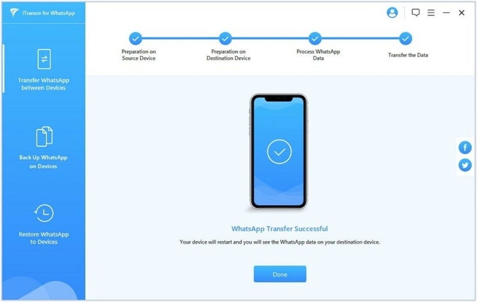 iTransor for WhatsApp: transferir tus datos de WhatsApp entre Android, iOS y PC nunca había sido tan sencillo