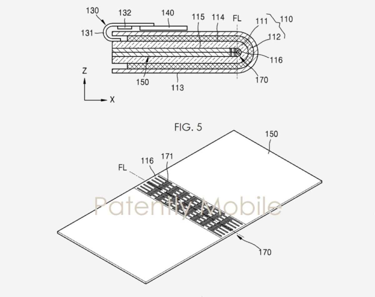 Patente de móvil plegable de Samsung