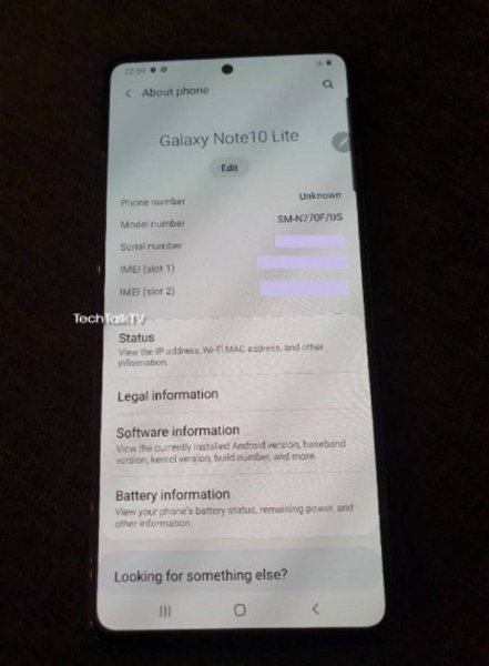 Primeras imágenes reales del supuesto Samsung Galaxy Note 10 Lite cortesía de un youtuber