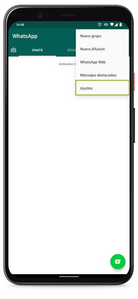 WhatsApp, abrir ajustes