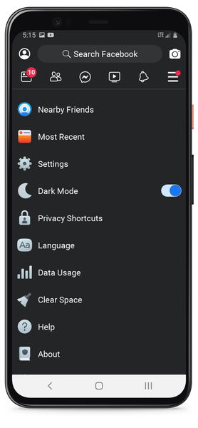 Cómo activar el modo oscuro en Facebook Lite para Android