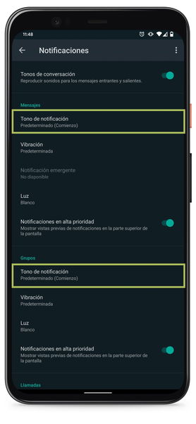 Cómo añadir otros tonos de notificaciones y llamadas en WhatsApp