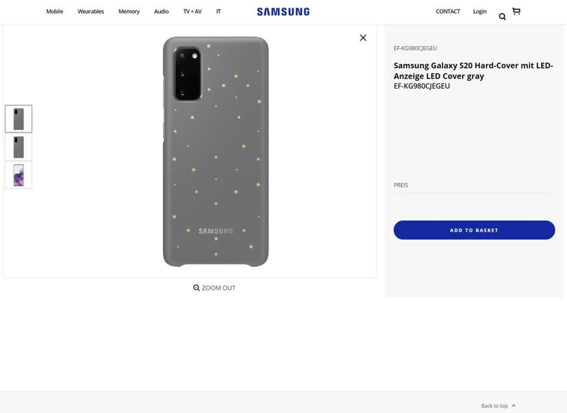 Samsung confirma por accidente el diseño y el nombre del Galaxy S20 en su web oficial