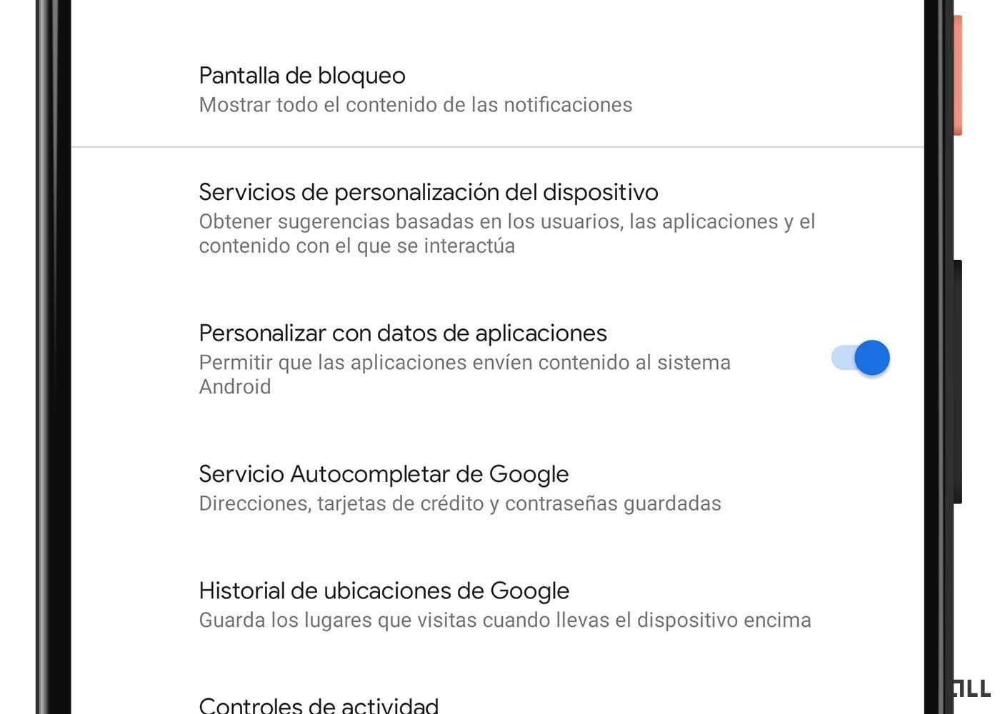 Personalizar con datos de aplicaciones