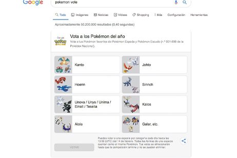 Google quiere que elijas al Pokémon del año: ¡vota con tu móvil!