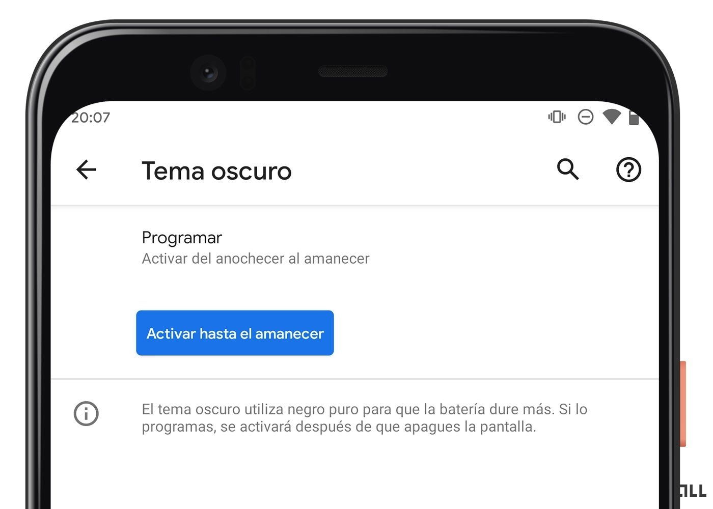 Programar tema oscuro en Android 10