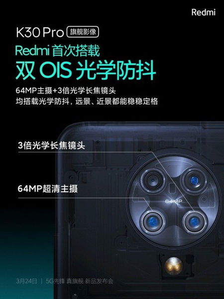 Así serán las cámaras del nuevo Redmi K30 Pro: vídeo 8K, doble sensor de 64 MP y más