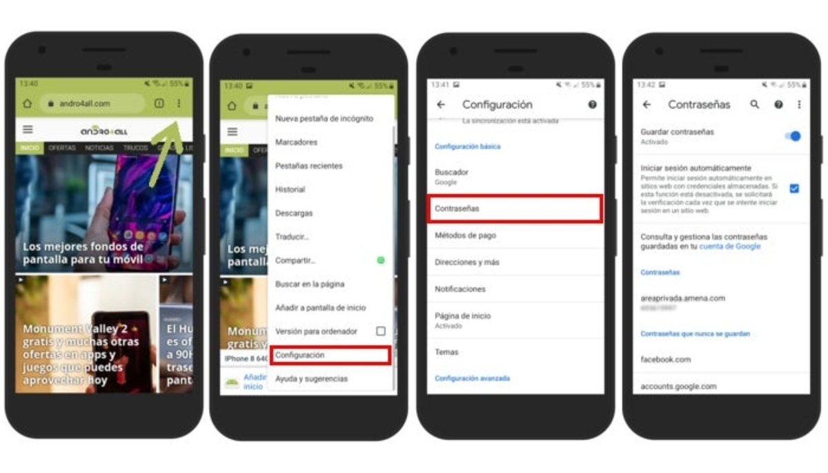Ver contraseñas almacenadas en Android