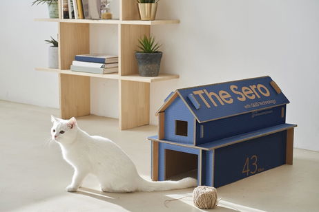 Las cajas de las televisiones de Samsung se convierten en una casa para gatos Las cajas de las televisiones de Samsung se convierten en una casa para gatos