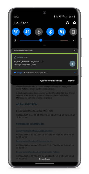 Cómo instalar un certificado digital en Android