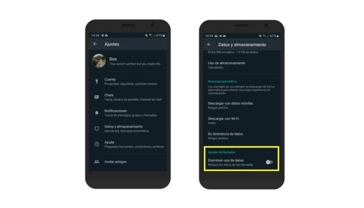 Reducir uso de datos de videollamadas de WhatsApp