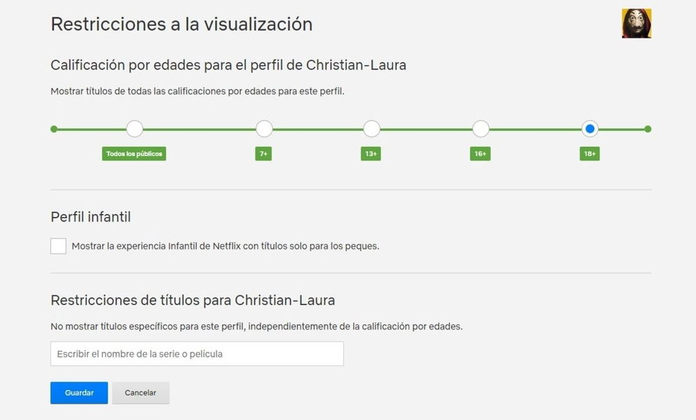 Restringir contenido en Netflix