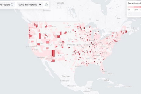 Facebook ha creado un escalofriante mapa del coronavirus