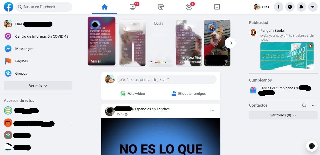 Nuevo diseño de Facebook en el escritorio