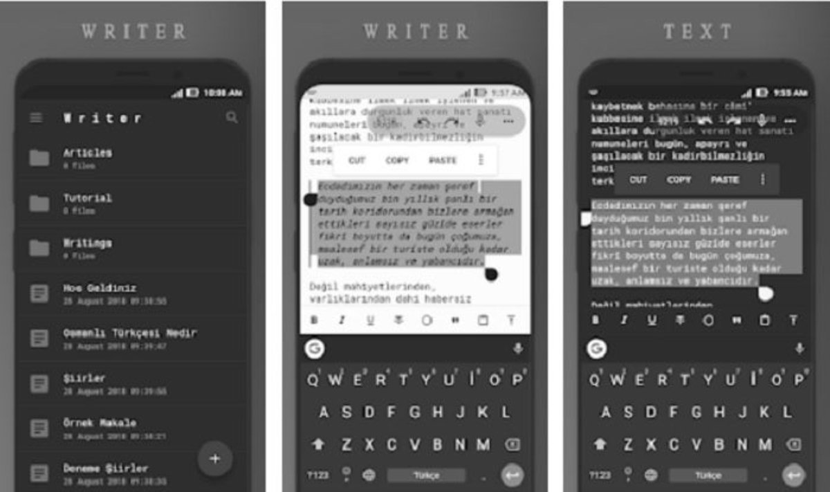 App Writer, escribir textos en Android