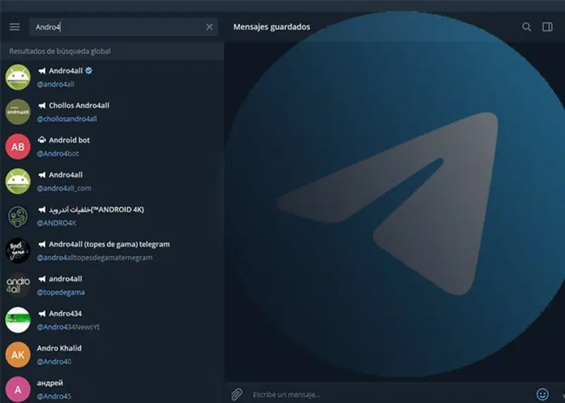 Cómo buscar grupos y canales en Telegram
