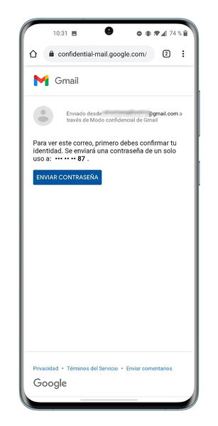 Así puedes crear y abrir correos electrónicos confidenciales en Gmail desde tu móvil