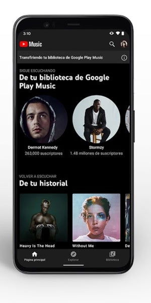 Transfiere tu música de Google Play Music a YouTube Music