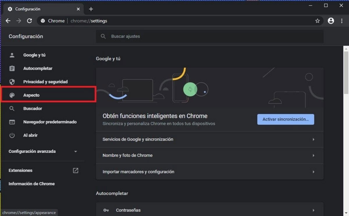 Cambiar tema en Google Chrome