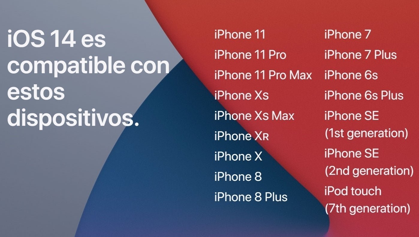 Dispositivos compatibles con iOS 14