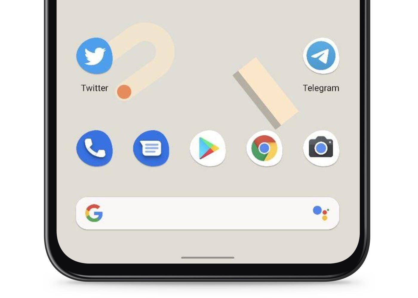 Forma de piedra en Pixel Launcher con Android 11